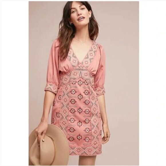 Love Sam Boho Embroidered Monterrey Tunic Mini Dress XS - Picture 1 of 13